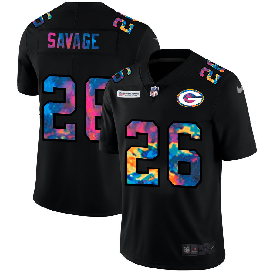 NFL Green Bay Packers #26 Darnell Savage Jr. Men Nike MultiColor Black 2020  Crucial Catch Vapor Untouchable Limited Jersey->green bay packers->NFL Jersey